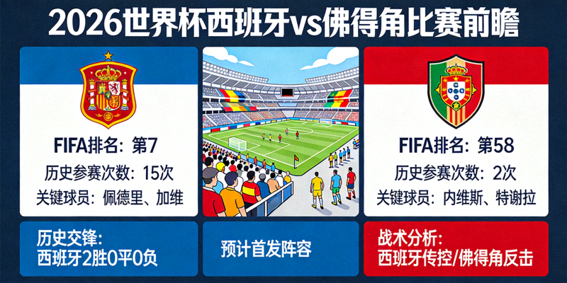 2026世界杯西班牙对阵佛得角比赛现场前瞻分析图